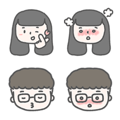 Sweet girl's couple daily emoji