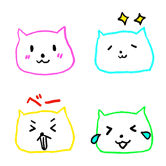 white cat face sticker