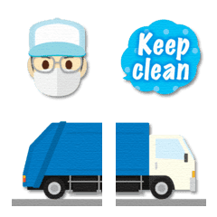 cleaning staff & english word emoji