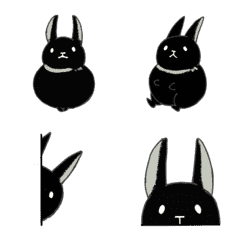 Black rabbit moving emoji
