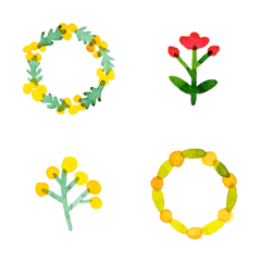 Watercolor wildflower emoji