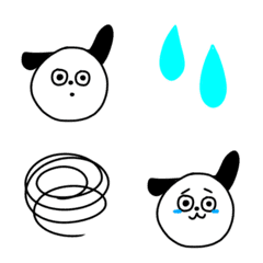 one-ear jamping dog emoji