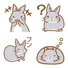 Cute gray rabbit Emoji