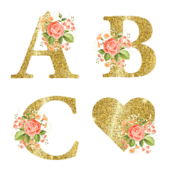 rose and gold glitter emoji