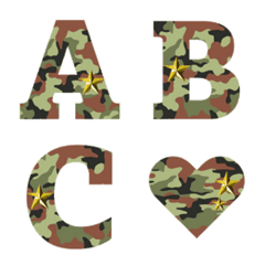 camouflage pattern and star emoji