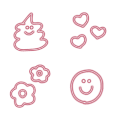 Pink neon color emoji