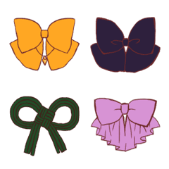 Emoji with only colorful ribbons