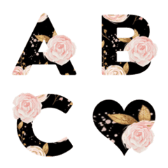 pink rose and black back ground emoji
