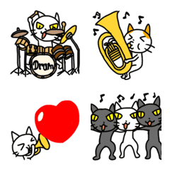 Animation cat animation emoji Brass band