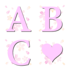 sakura and pink alphabet emoji