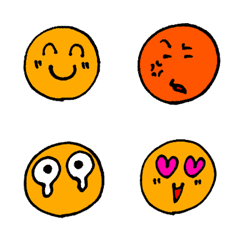 Various facial expressions Orange