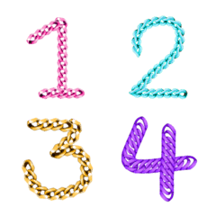 Number chain colourful emoji
