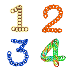 Number chain colourful emoji 2