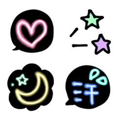 Moving neon color emoji