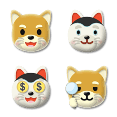 shiba inu & papier-mache dog emoji