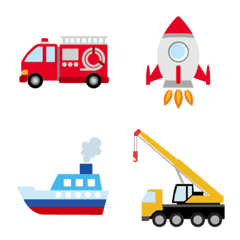 Emoji of vehicle and working car