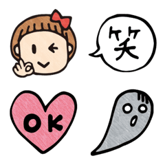 Girl and various emoji