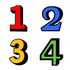 Number classic black and colourful emoji