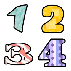 Number puffy pattern pastel cute emoji