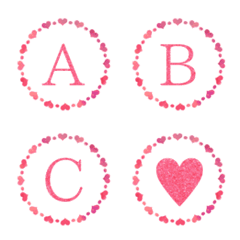 pink heart and glitter emoji