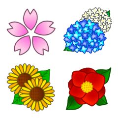 seasonal and colorful flowers emoji