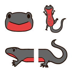 Japanese fire belly newt emoji set