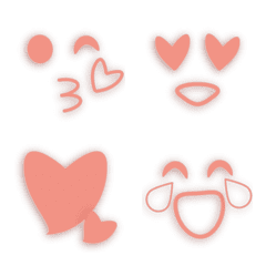 Floating Emoji.  Coral pink color