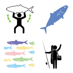 Piktogram untuk penggemar memancing