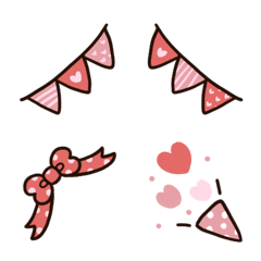 Pink heart frame emoji set