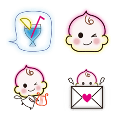 Moving-Neon-Emoji Whimsical Cupid