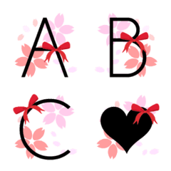 sakura and ribbon deco emoji