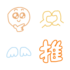 Monmoro Emoji Rainbow Line drawing