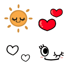 Various simple emoji and Heart