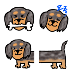 Miniature dachshund kawaii emoji
