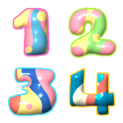 Number sweet puffy colorful emoji