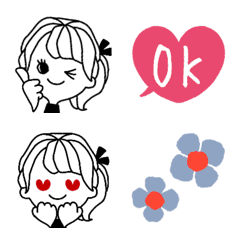 Fashionable and cute girl moving emoji – LINE Emoji | LINE STORE
