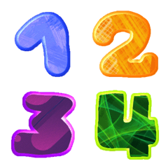Number colourful puffy emoji