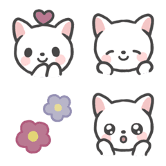 White Inuneco cute emoji