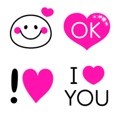 Animated Pink Black Heart Emoji