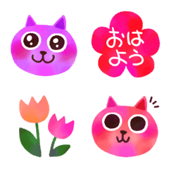 Marble painting cat,flower,message