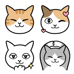 Emoji of four-colored cats