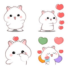 White hamster : Animated emoji