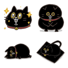 little black cat Emoji Stickers