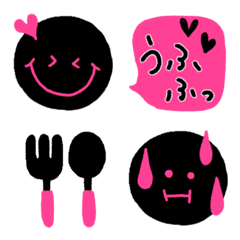 黒×ピンクの絵文字