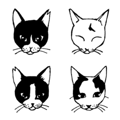 18 black and white cat emoji + 12 extras