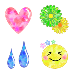 watercolor & colorful emoji