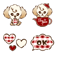 Toy poodle emoji (Check pattern)