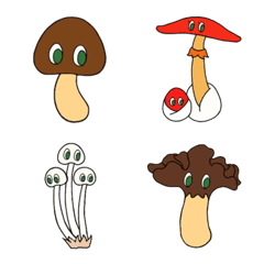 Happy mushroom emojis