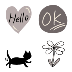 Simple and fashionable monotone emoji