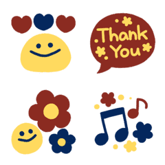 3 colors simple animated emoji part 1